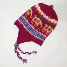 Load image into Gallery viewer, Chullo Alpaca Wool Blend Hat with Earflaps Reversible Magenta/Purple Unisex