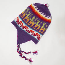 Load image into Gallery viewer, Chullo Alpaca Wool Blend Hat with Earflaps Reversible Magenta/Purple Unisex
