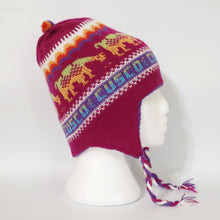 Load image into Gallery viewer, Chullo Alpaca Wool Blend Hat with Earflaps Reversible Magenta/Purple Unisex