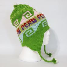Load image into Gallery viewer, Chullo Alpaca Wool Blend Hat with Earflaps Reversible Pistachio/Green Lime Unisex