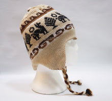 Load image into Gallery viewer, Chullo Alpaca Wool Blend Hat with Earflaps Reversible Camel/Beige Unisex