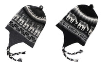 Load image into Gallery viewer, Chullo Alpaca Wool Blend Hat with Earflaps Reversible Black/Dark Gray Unisex