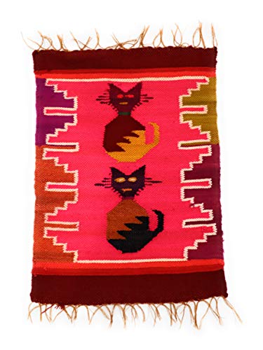 Dining Decor Placemat Peruvian Textile, Tapestry Multicolor. Felines.