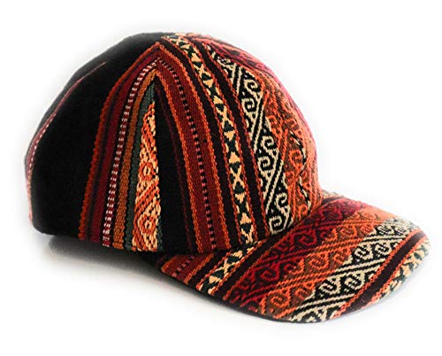 Handwoven Textile Back Strap Cap Visor Adjustable. Multicolor, Unisex.