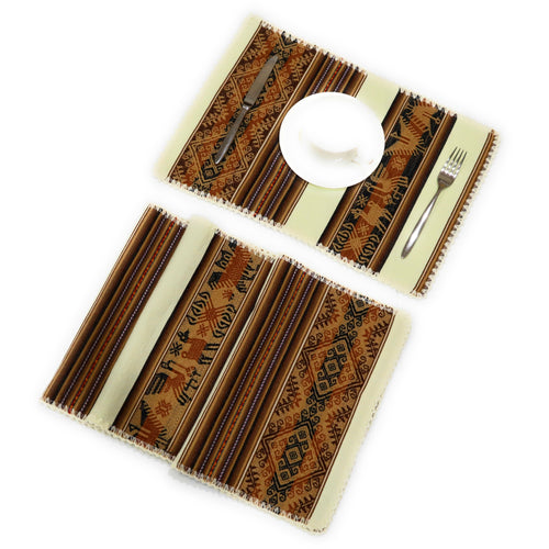 Placemats for Dinner Manta Textile Rustic Native. Peruvian Ethnic Textile Set of 4