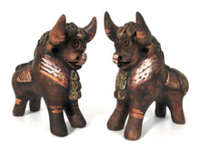 Load image into Gallery viewer, Pucara Bulls Antiqued Toritos de Pucara Ceramic Little Pucara Bulls. 5&quot; Tall Set of 2