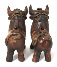 Load image into Gallery viewer, Pucara Bulls Antiqued Toritos de Pucara Ceramic Little Pucara Bulls. 5&quot; Tall Set of 2