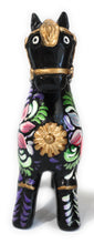 Load image into Gallery viewer, Ceramic Horse of Pucara or Caballo de Pucara Floral Embellished Black Color 7.5&quot; Inch