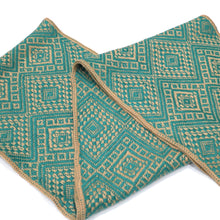Load image into Gallery viewer, Alpaca Wool Blend Scarf Authentic Peruvian Natural Fiber Wool 60&quot;L x 8&quot;W. Camel &amp; Teal. UNISEX.