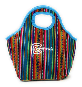 Lunch Box, Handbag, Multicolor, Zippered Peruvian Textile Design 11" Tall