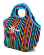 Load image into Gallery viewer, Lunch Box, Handbag, Multicolor, Zippered Peruvian Textile Design 11&quot; Tall