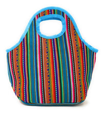 Load image into Gallery viewer, Lunch Box, Handbag, Multicolor, Zippered Peruvian Textile Design 11&quot; Tall