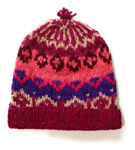 Hand-Knotted Chullo Hat Multicolor Alpaca Wool Blend. Inca Design. Rustic Bennie Unisex. Thick Wool Weave.