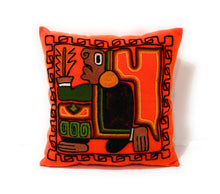 Load image into Gallery viewer, Wool Cushion Cover Moche Culture Deity Orange Color 17&quot; L x 16.5&quot; W