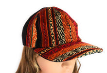Load image into Gallery viewer, Handwoven Textile Back Strap Cap Visor Adjustable. Multicolor, Unisex.