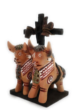 Load image into Gallery viewer, Pucara Bulls Toritos de Pucara Ceramic Peruvian Amulet Terra-Cotta color 9&quot; Tall