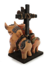 Load image into Gallery viewer, Pucara Bulls Toritos de Pucara Ceramic Peruvian Amulet Terra-Cotta color 9&quot; Tall