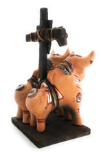 Load image into Gallery viewer, Pucara Bulls Toritos de Pucara Ceramic Peruvian Amulet Terra-Cotta color 9&quot; Tall