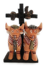 Load image into Gallery viewer, Pucara Bulls Toritos de Pucara Ceramic Peruvian Amulet Terra-Cotta color 9&quot; Tall