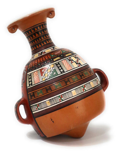 Aryballo Vessel Traditional Inca Pottery Hand Painted 10