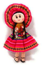 Load image into Gallery viewer, Rag Doll, Cholita Traditional Attire of Countrywoman of The Andes. Handcrafted Decorative Doll. 13.5&quot; Tall.