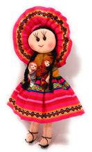 Load image into Gallery viewer, Rag Doll, Cholita Traditional Attire of Countrywoman of The Andes. Handcrafted Decorative Doll. 13.5&quot; Tall.