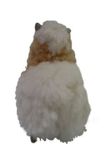 Load image into Gallery viewer, Real Fur Llama Figurine, Stuffed Llama 6.5&quot; Inch. Camel &amp; White Color.