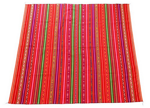 Tapestry Throw Blanket Manta Peruvian Art, Textile Multicolor, Orange, Pink, Green. 47.24