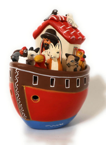 Noah's Ark Ceramic Peruvian Folk Art Pottery 5