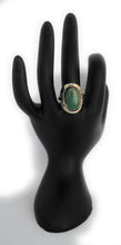Load image into Gallery viewer, Oval Shape Alpaca Silver Natural Stone Teal Chrysocolla Adjustable Ring Rope Edge fits sizes 5 to 13